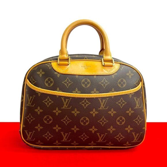 Louis Vuitton Handbags - Louis Vuitton Monogram Leather Genuine Leather Handbag Mini Boston Bag Brown